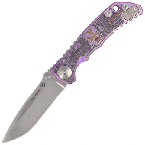 Nóż składany Spartan Blades Harsey Folder ''Templar Purple'' Titanium, Stonewashed MagnaCut by William W. Harsey (SF5TEMP) Spartan Blades