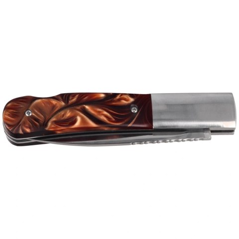 Nóż składany Third Decor Habitat N108 Amber Acrylic/Steel, Mirror-Polished 8Cr14MoV (TK-N108) Decor Habitat