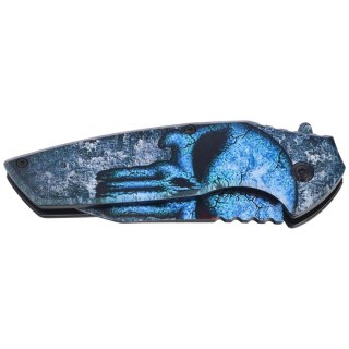 Nóż składany ratowniczy Third Decor Habitat K2944 3D Blue Skull Steel, 3D Blue Skull 420 (TH-K2944) Decor Habitat