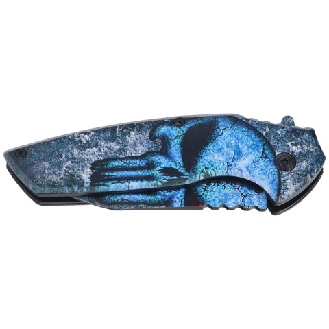 Nóż składany ratowniczy Third Decor Habitat K2944 3D Blue Skull Steel, 3D Blue Skull 420 (TH-K2944) Decor Habitat