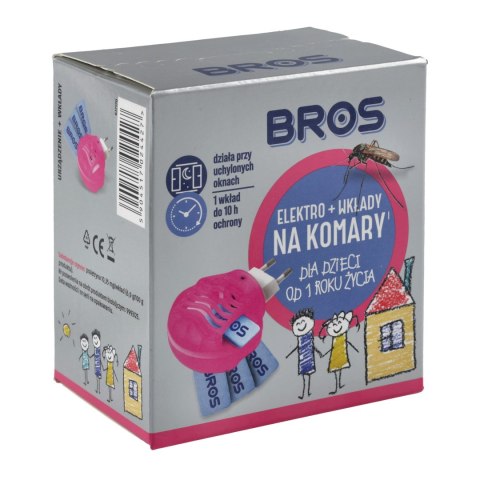 Elektro + płyn Bros na komary dla dzieci od 1 roku + wkłady 10 sztuk Bros