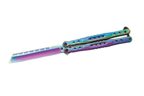 Nóż Joker motylek JKR804 Reverse Tanto - rainbow