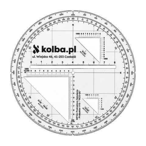 Protraktor kątomierz mapowy V10 DIFOU