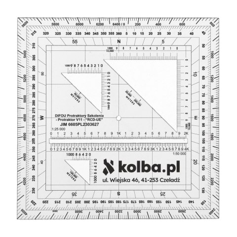 Protraktor kątomierz mapowy V11 DIFOU