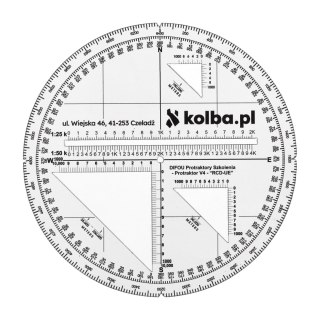 Protraktor kątomierz mapowy V4 DIFOU