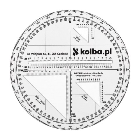Protraktor kątomierz mapowy V4 DIFOU