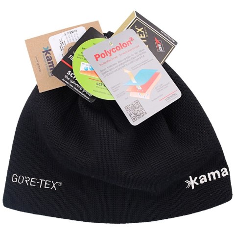 Czapka Kama 100% Merino Wool Gore-Tex, Black (AG12-110 L) Kama