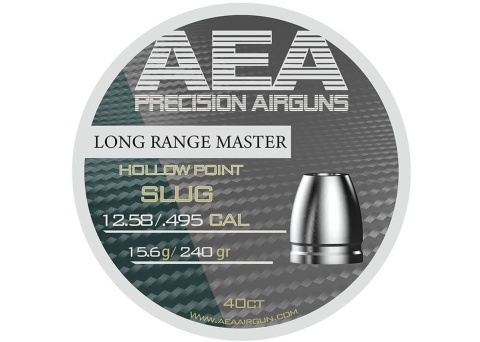 AEA Long Range Master HP 12.57 mm (.495) 240 grain Airgun Slugs