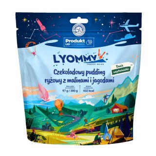Czekoladowy pudding ryżowy Lyommy z malinami i jagodami 300 g Lyommy