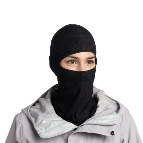 Kominiarka Buff Lightweight Merino Wool Balaclava - solid black BUFF