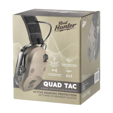 Ochronniki słuchu aktywne RealHunter Active ProSHOT QuadTAC FDE RealHunter