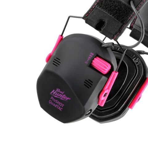 Ochronniki słuchu aktywne RealHunter Active ProSHOT QuadTAC devil pink RealHunter