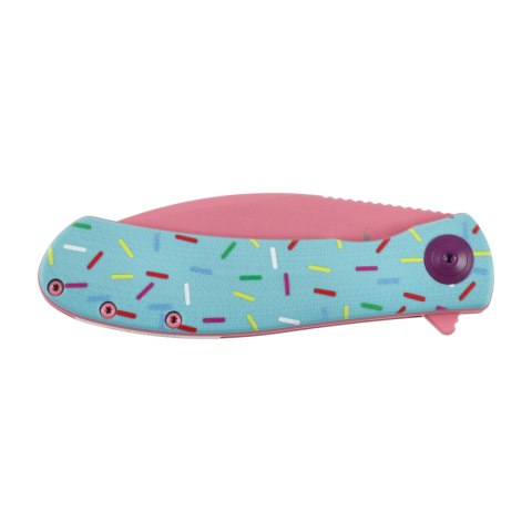 Nóż Składany Trollsky Knives Mandu EVO Liner Lock Pink 14C28N Blue G10 Trollsky Knives