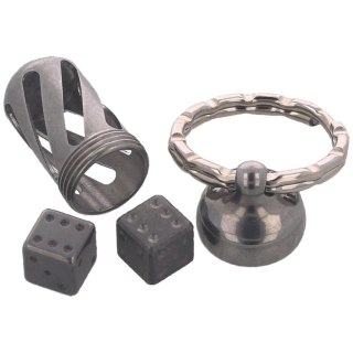 Brelok z kośćmi Lionsteel Acorn Dice, Steel (DD IN) LionSteel