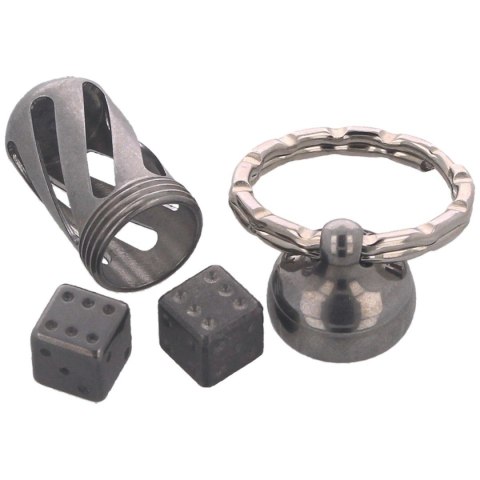 Brelok z kośćmi Lionsteel Acorn Dice, Steel (DD IN) LionSteel