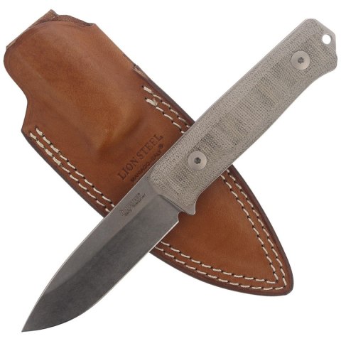 Nóż LionSteel Bushcraft Micarta Green, Stone Washed (B40 CVG) LionSteel