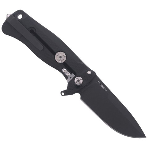 Nóż składany LionSteel SR22A Black Aluminum, Black Sleipner by Molletta (SR22A BB) LionSteel