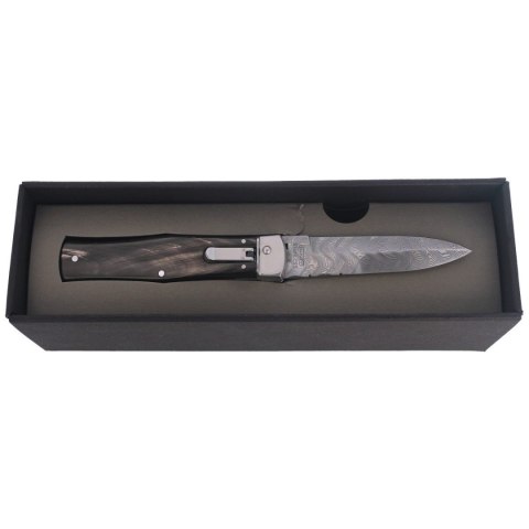Nóż sprężynowy Mikov Predator Wildcat Buffalo Horn, Damascus PMC27 (241-DR-1/KP) Mikov s.r.o.