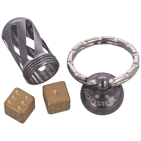 Brelok z kośćmi Lionsteel Acorn Dice, Brass (DD OT) LionSteel