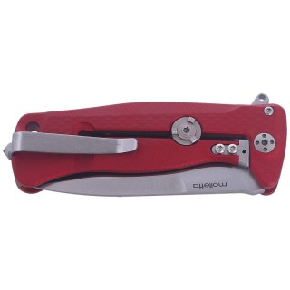 Nóż składany LionSteel SR22A Red Aluminum, Satin Sleipner by Molletta (SR22A RS) LionSteel