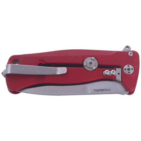 Nóż składany LionSteel SR22A Red Aluminum, Satin Sleipner by Molletta (SR22A RS) LionSteel