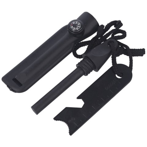 Krzesiwo Barbaric Fire Starter z kompasem, gwizdkiem Black (39135-NE) Barbaric by Martinez Albainox