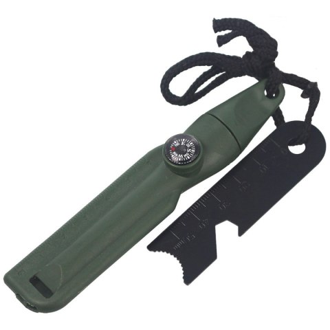 Krzesiwo Barbaric Fire Starter z kompasem, gwizdkiem Green (39135-VE) Barbaric by Martinez Albainox