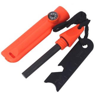 Krzesiwo Barbaric Fire Starter z kompasem, gwizdkiem Orange (39135-NA) Barbaric by Martinez Albainox
