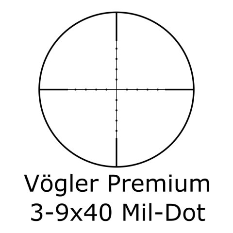 Luneta celownicza Vögler Optik Premium 3-9x40 Mil-Dot 1", montaż 11mm Vögler Optik