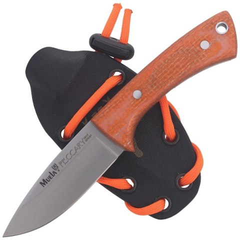 Nóż na szyję Muela Orange Micarta Neck Knife, Satin 1.4116 (PECCARY-8.O) Muela