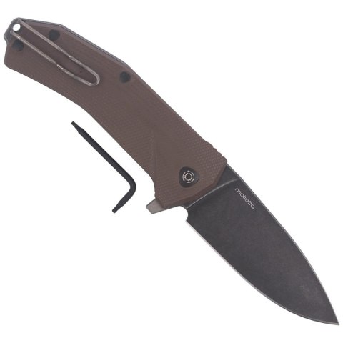 Nóż składany LionSteel KUR Brown G10, Black Stonewashed Sleipner by Molletta (KUR BBR) LionSteel