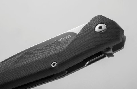 Nóż składany LionSteel T.R.E. G10 Black, Stone Washed Blade (TRE GBK) LionSteel