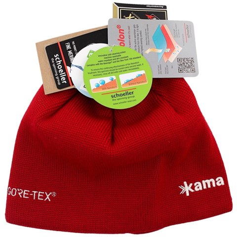 Czapka Kama 100% Merino Wool Gore-Tex / Polycolon, Red (AG12-104) Kama