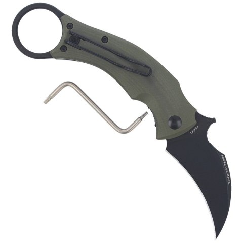 Nóż składany FOX Karambit Black Bird by Bastinelli G10 OD Green, Black Idroglider (FX-591 OD) FOX
