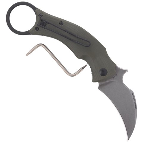 Nóż składany FOX Karambit Black Bird by Bastinelli G10 OD Green, Stone Washed (FX-591 ODSW) FOX