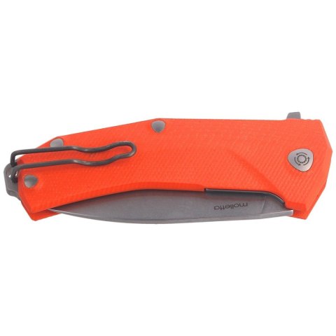 Nóż składany LionSteel KUR G10 Orange, Stonewashed Sleipner by Molletta (KUR OR) LionSteel