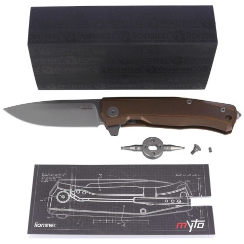 Nóż składany LionSteel Myto Bronze Titanium, Satin M390 by Molletta (MT01 BR) LionSteel