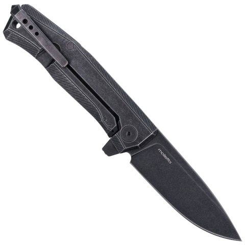 Nóż składany LionSteel Myto Old Black Titanium, PVD Stonewashed M390 by Molletta (MT01B BW) LionSteel