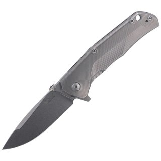 Nóż składany LionSteel T.R.E. Grey Titanium / Grey Ti, Stone Washed M390 by Molletta (TRE GY) LionSteel