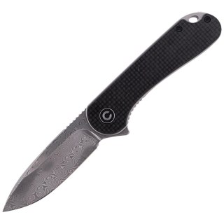 Nóż składany CIVIVI Elementum Flipper Twill Carbon Fiber / Black G10, Damascus (C907DS) Civivi by WE Knife