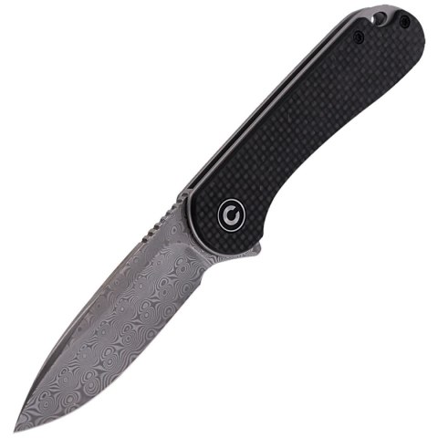 Nóż składany CIVIVI Elementum Flipper Twill Carbon Fiber / Black G10, Damascus (C907DS) Civivi by WE Knife