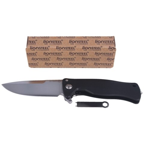 Nóż składany LionSteel SR11A Black Aluminum, Satin Sleipner by Molletta (SR11A BS) LionSteel