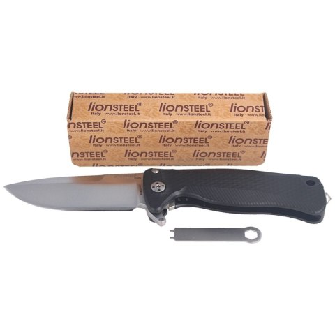 Nóż składany LionSteel SR22A Black Aluminum, Satin Sleipner by Molletta (SR22A BS) LionSteel