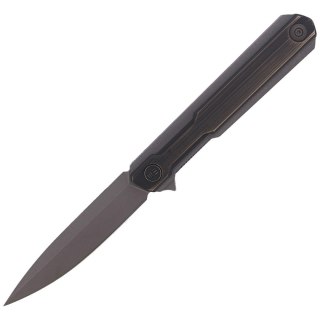 Nóż składany WE Knife Peer Gray Ti / Rubbed Brass, Gray Stonewashed by Ostap Hel (2015E) WE Knife
