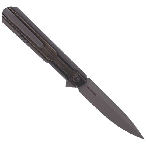 Nóż składany WE Knife Peer Gray Ti / Rubbed Brass, Gray Stonewashed by Ostap Hel (2015E) WE Knife