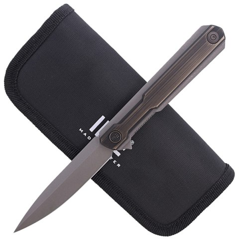 Nóż składany WE Knife Peer Gray Ti / Rubbed Brass, Gray Stonewashed by Ostap Hel (2015E) WE Knife