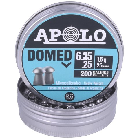 Śrut Apolo Domed 6.35 mm, 200 szt. 1.60g/25.0gr (13501) Apolo