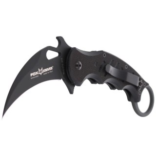 Nóż składany Fox Karambit w/ Emerson Wave Black G10, Black Idroglider N690Co (479) FOX
