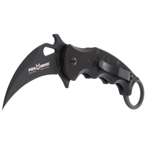 Nóż składany Fox Karambit w/ Emerson Wave Black G10, Black Idroglider N690Co (479) FOX