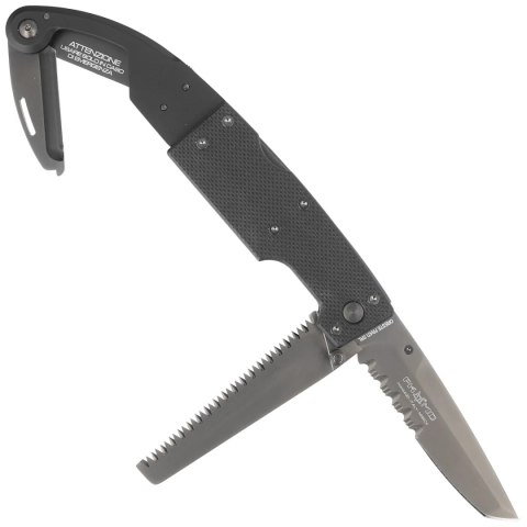 Nóż składany ratowniczy FOX Aeronautica Militare G10 / Aluminium, Black PVD N690Co (FX-026900) FOX